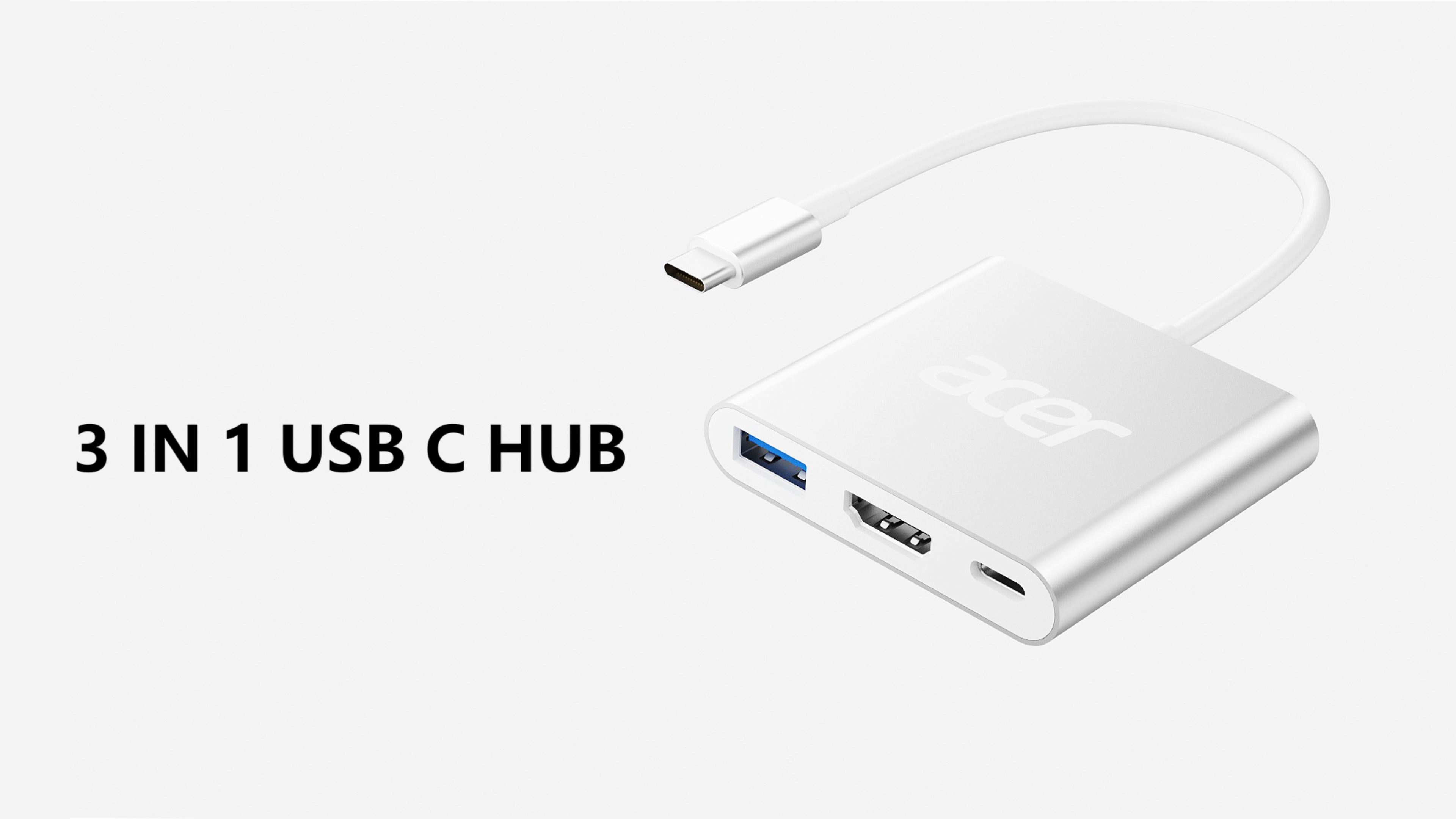 Acer USB Type C HDMI アダプタ 3-in-1 USB C ハブ